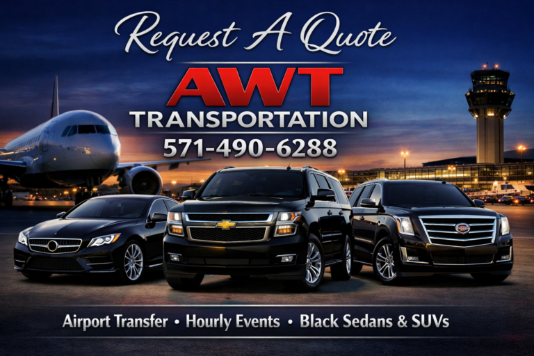 Free Quote for Airport Transfer Dulles , Reagan , BWI , events flat rate.