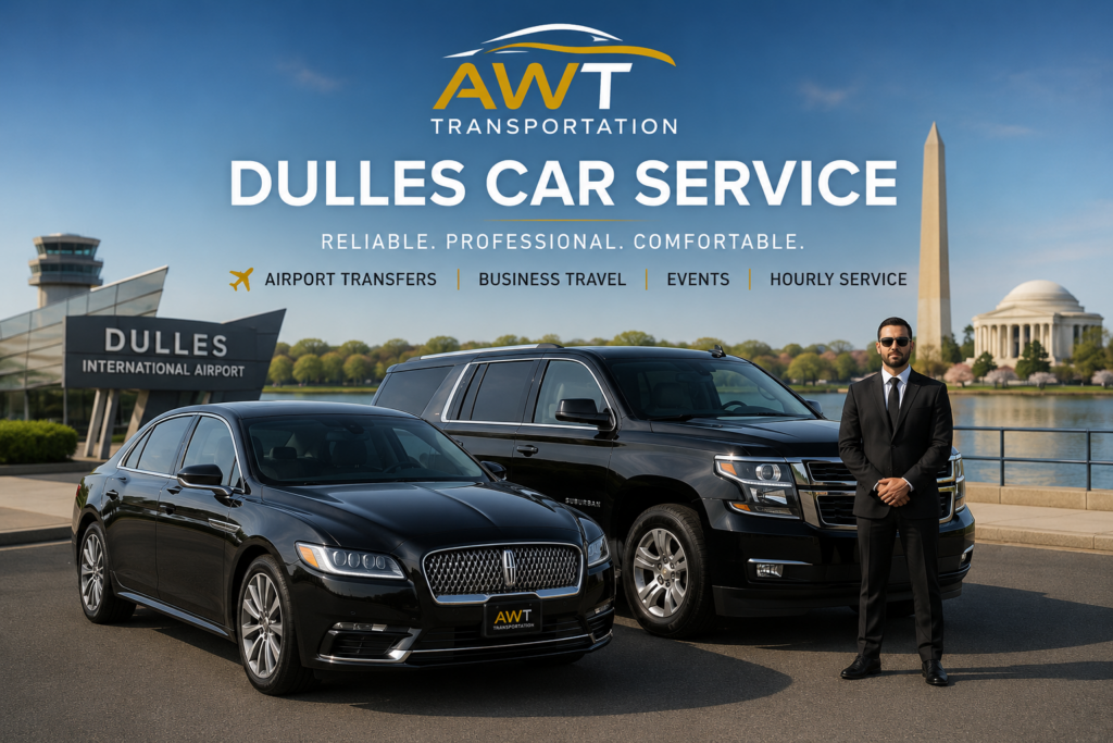 Ride to Dulles airport by awt transportation